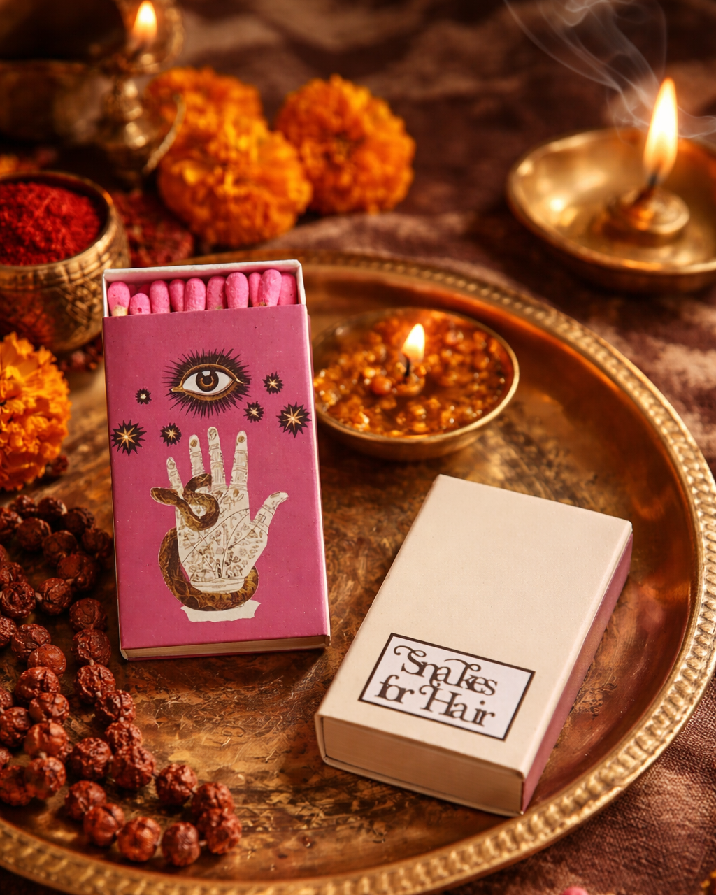 PALM OF INDIA MATCHBOX - CASE OF THREE
