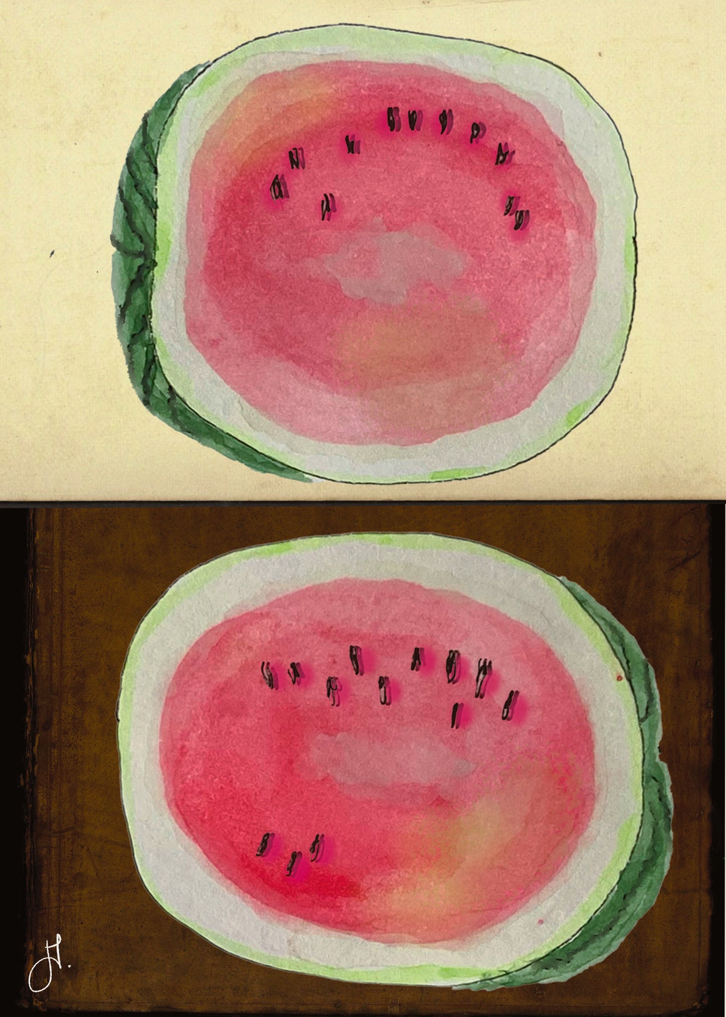 "TWO WATERMELONS" PRINT