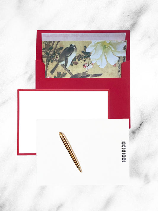 FLORAL-LINED ENVELOPE + FLAT CARD