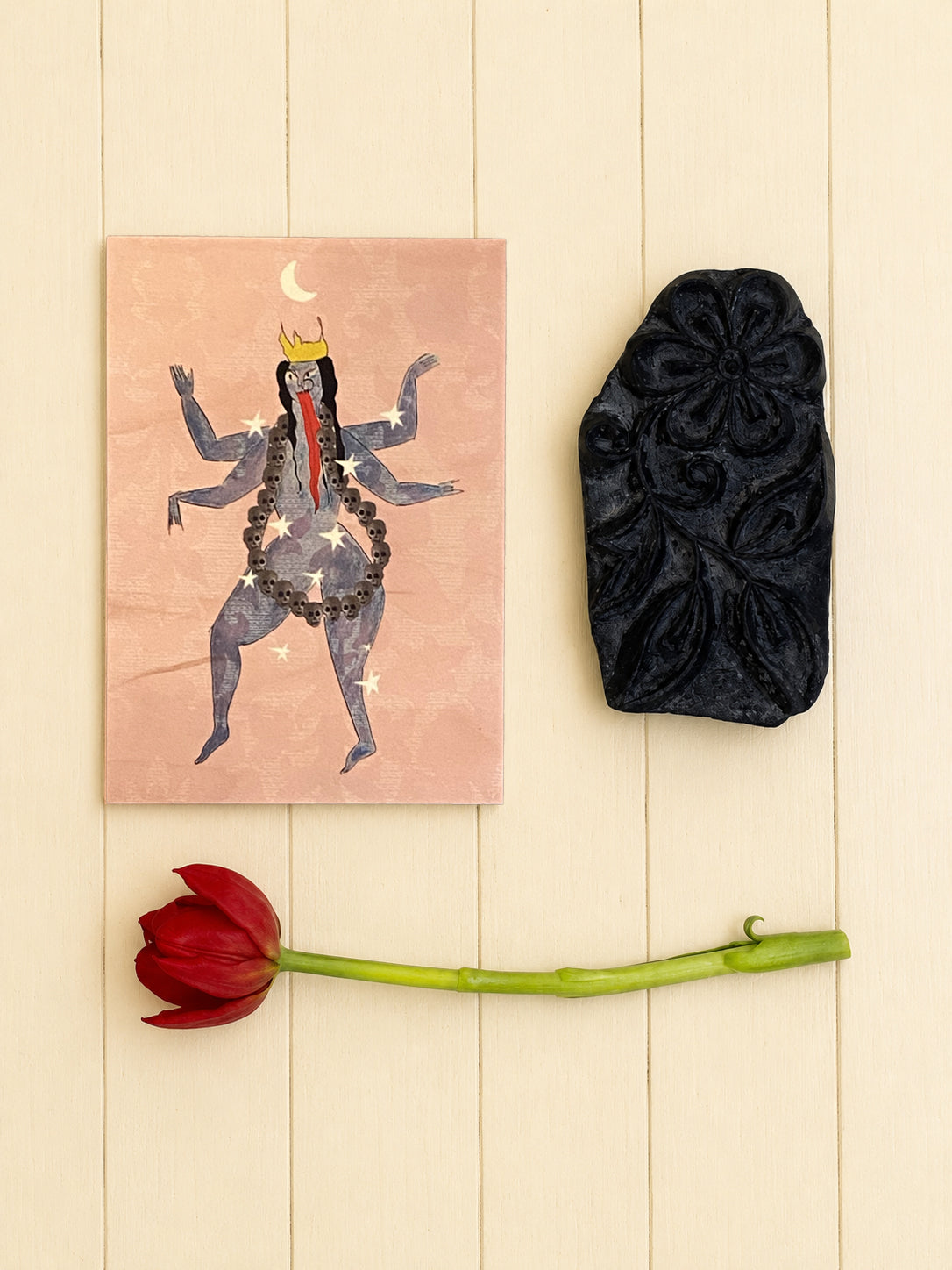 "STARRY KALI"  WOOD PRINT